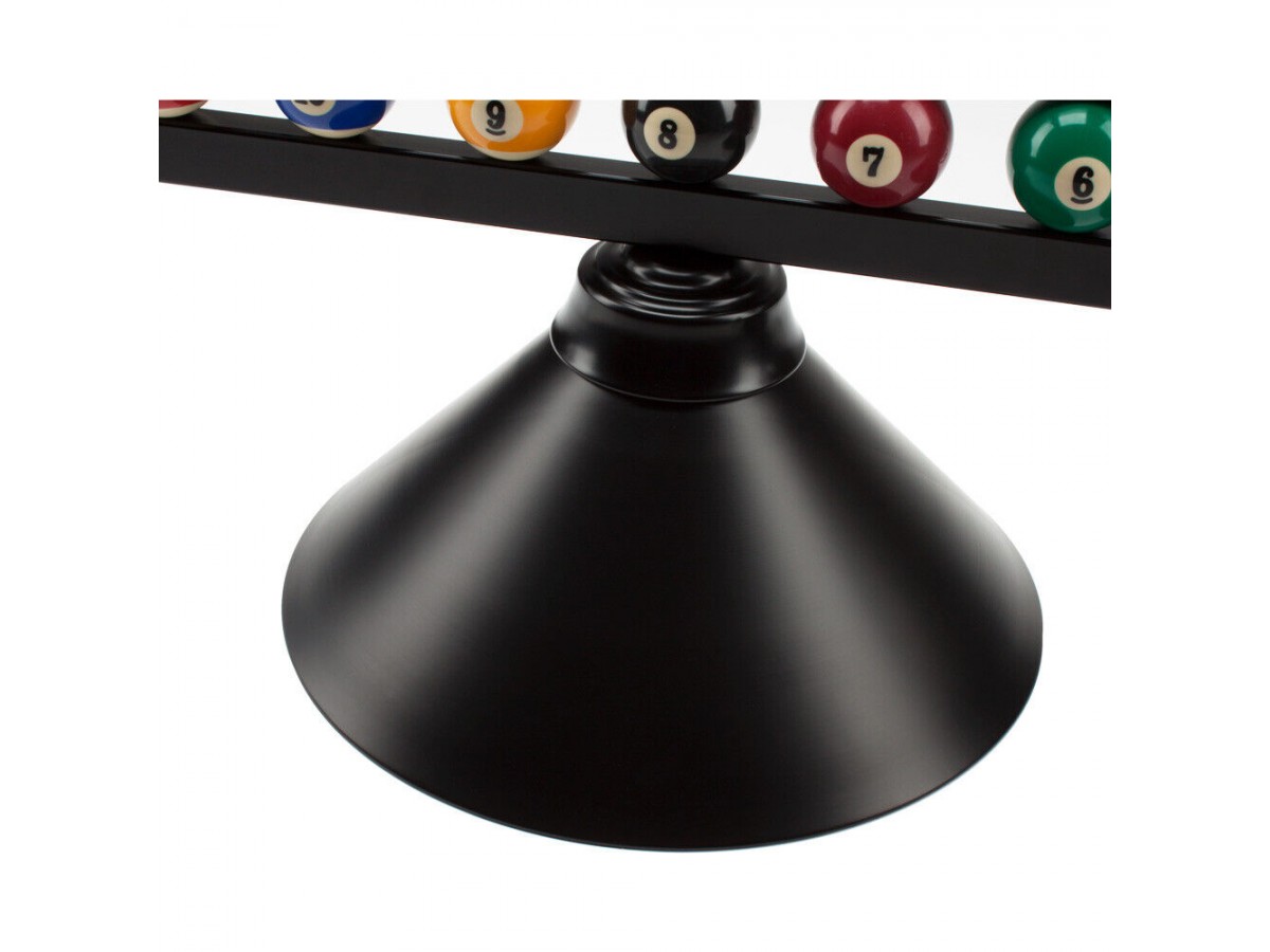 Lampara colgante de 149 cm decorada con ruedo de pool para mesa de billar con 3 sombras color negro Lampara colgante de 149 cm decorada con ruedo de pool para mesa de billar con 3 sombras color negro